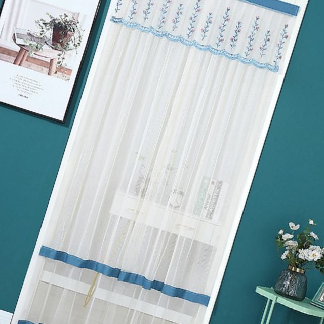 레이스 문가리개 커튼 방문 주방 가림막 90x200cm