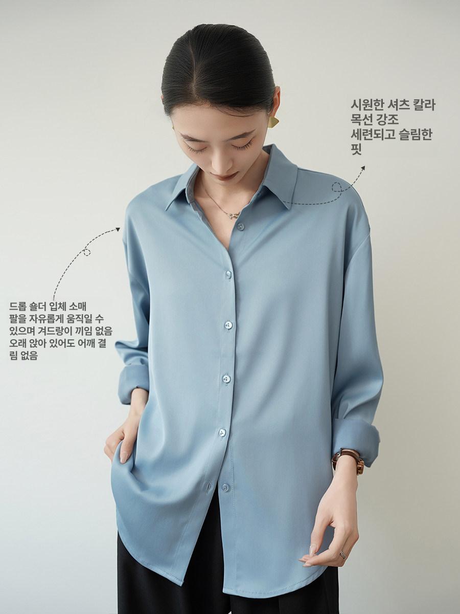 화려한날들 정인선 긴팔 새틴 셔츠 6회 패션 - 상세 이미지 4