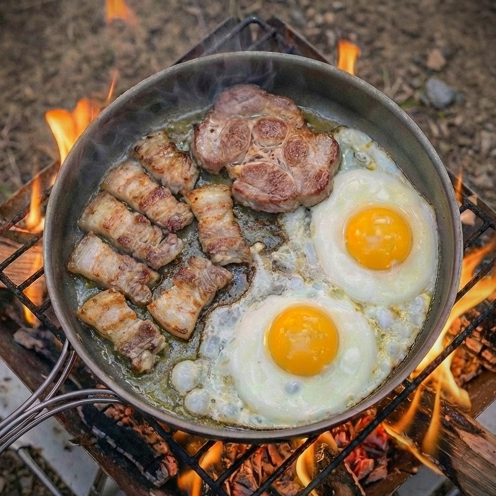 AMG 티타늄 3중 프라이팬 후라이팬 티탄 백패킹 23cm