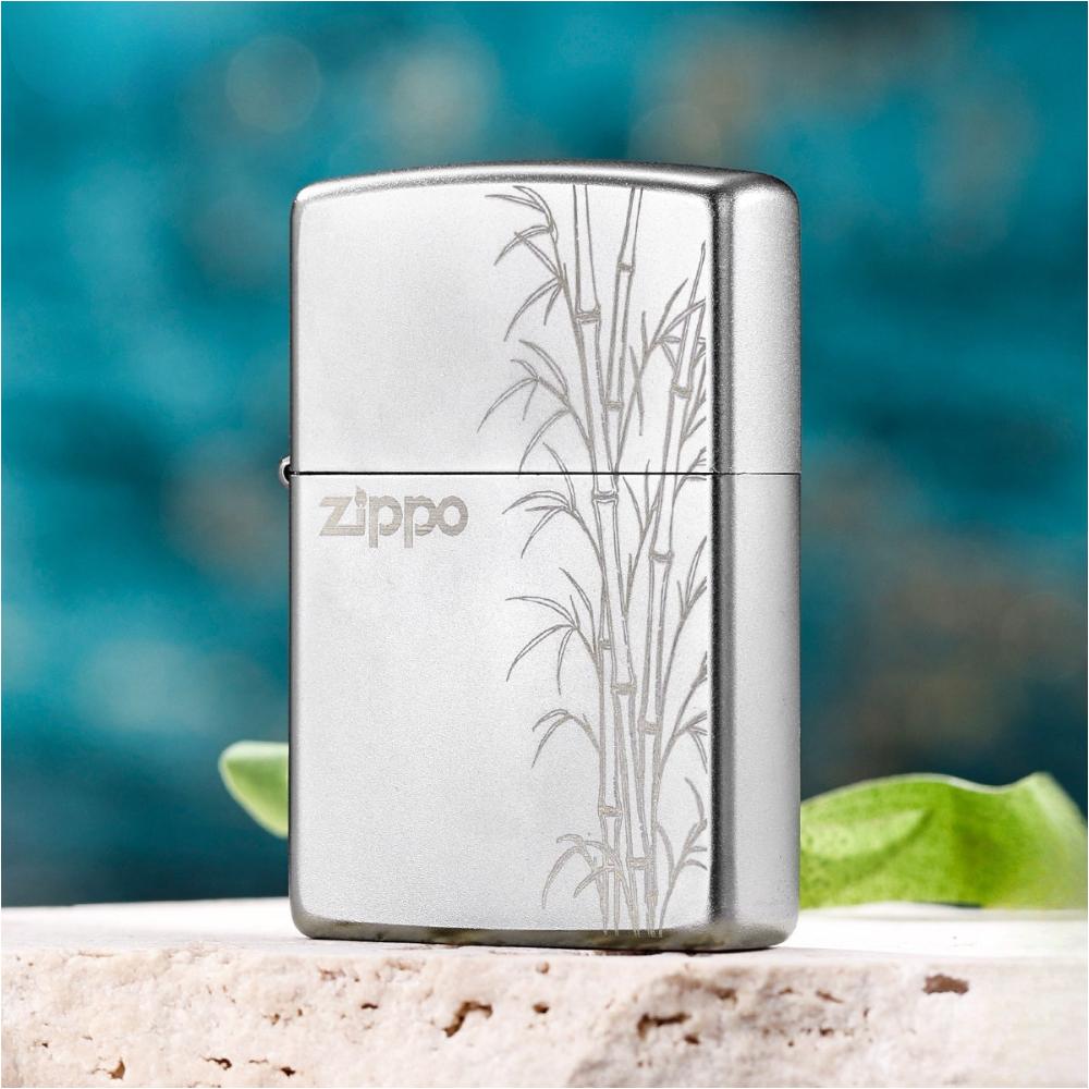 zippo 정품 대나무 음각 오일라이터 발렌타인데이 생일 기념일 승진 입사 선물 - 상품 이미지