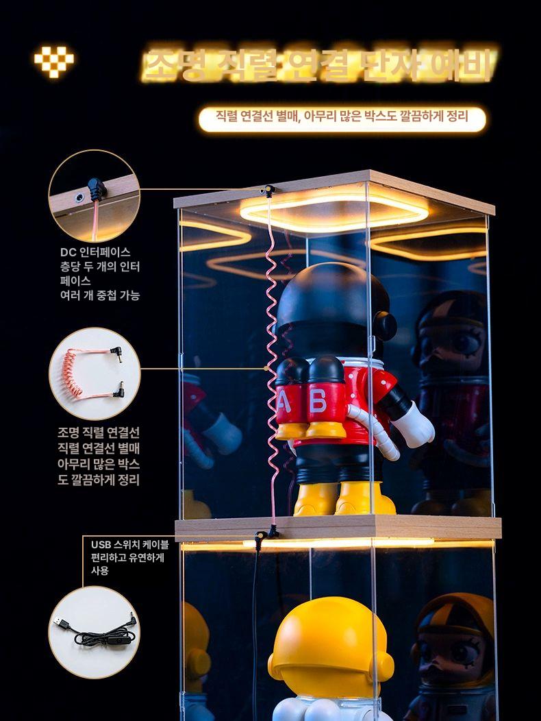LED장식장 프라모델장식장 아크릴피규어 진열대 투명 케이스 10cm 10cm 20cm - 상세 이미지 2