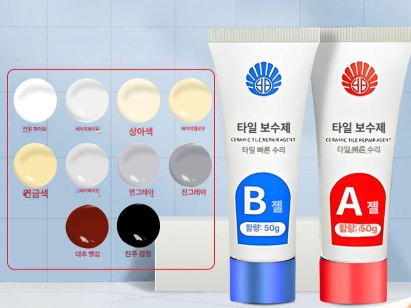 대리석보수 화장실 욕실 타일 보수 욕조 세면대 깨짐 크랙 보수제 빠른건조 주주레드 100g+도구 포함 - 상세 이미지 2