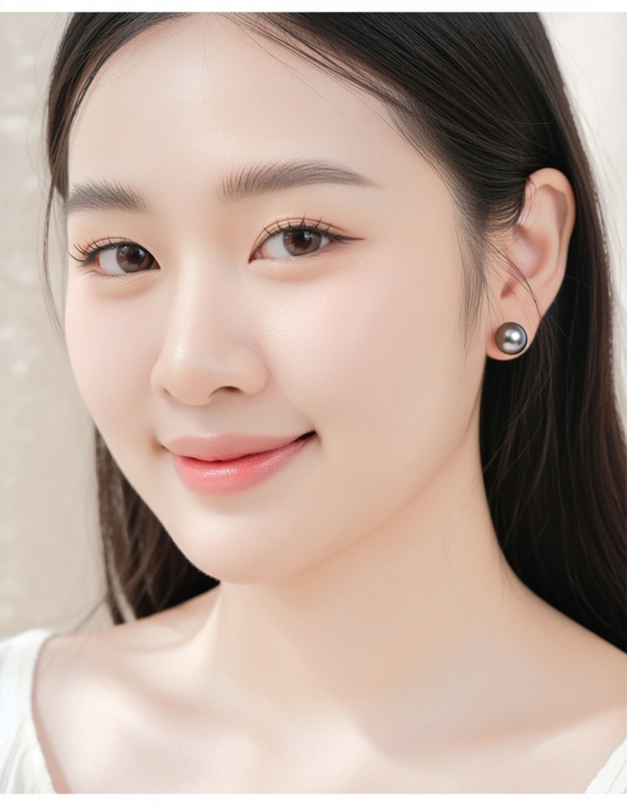 14k골드 아코야 9.5mm~9.0mm(흑진주/골드) 귀걸이 - 상세 이미지 2