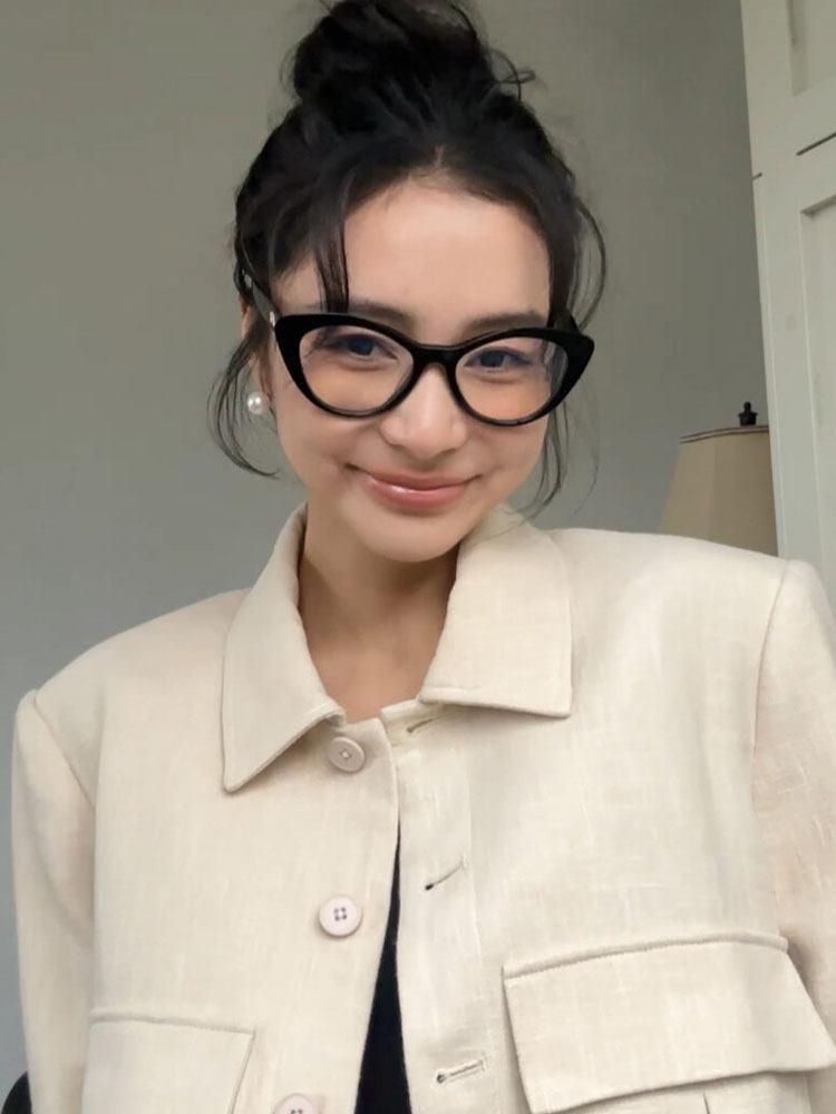 친밀한리플리 이승연 블랙 캣아이 안경테 공난숙 패션 안경 - 상품 이미지