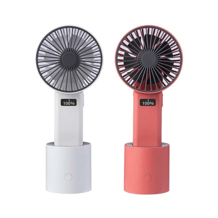 USB C타입 휴대용 선풍기 탁상용 핑크 5단계 풍량조절 브러쉬리스 모터 4000mAh 배터리 좌우상하 회전 - 상품 이미지