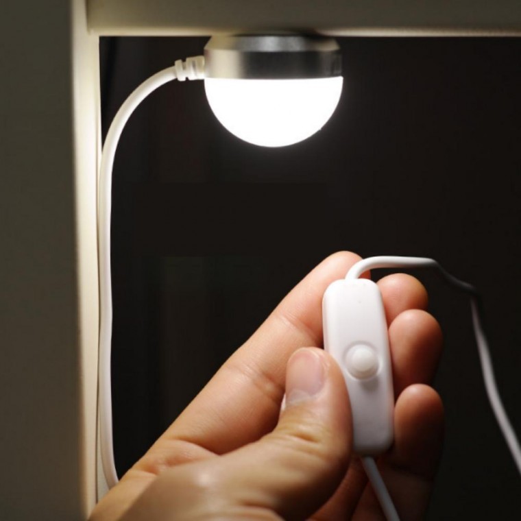 전구형 USB LED 램프 스위치 라이트 미니 조명 - 상품 이미지