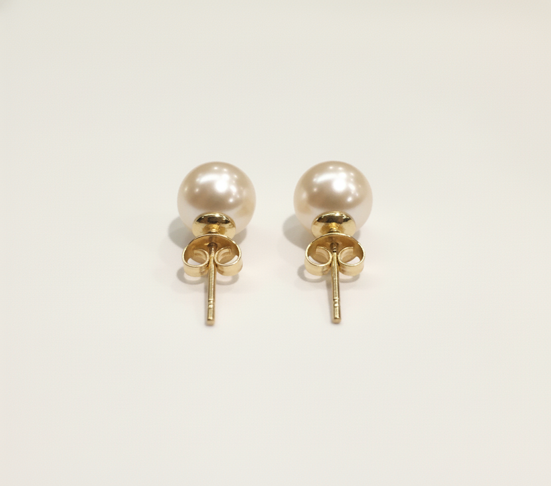 14k골드 아코야 9.5mm~9.0mm(흑진주/골드) 귀걸이 - 상세 이미지 4
