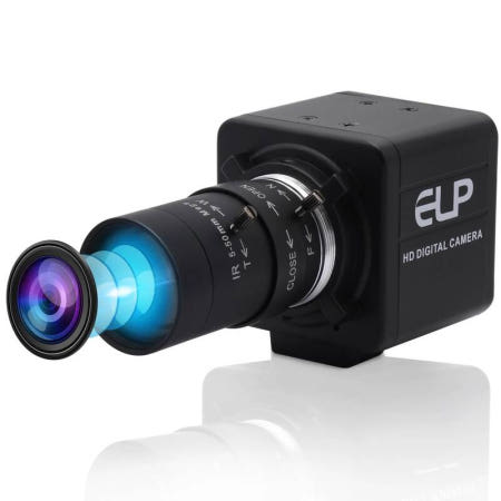 [ELP][해외]CMOS USB 고속 웹캠, 가변 초점 CS 렌즈 포함, MJPEG 260fps, 360P, 120fps, 720P, 60fps, 1080P, OmniVision OV 6-