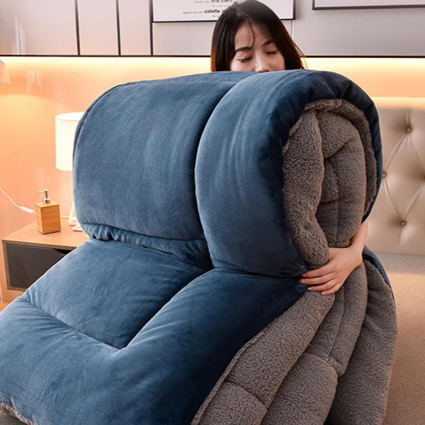 두꺼운 겨울 극세사 이불 벨벳 겨울 차렵 이불 침구 세트