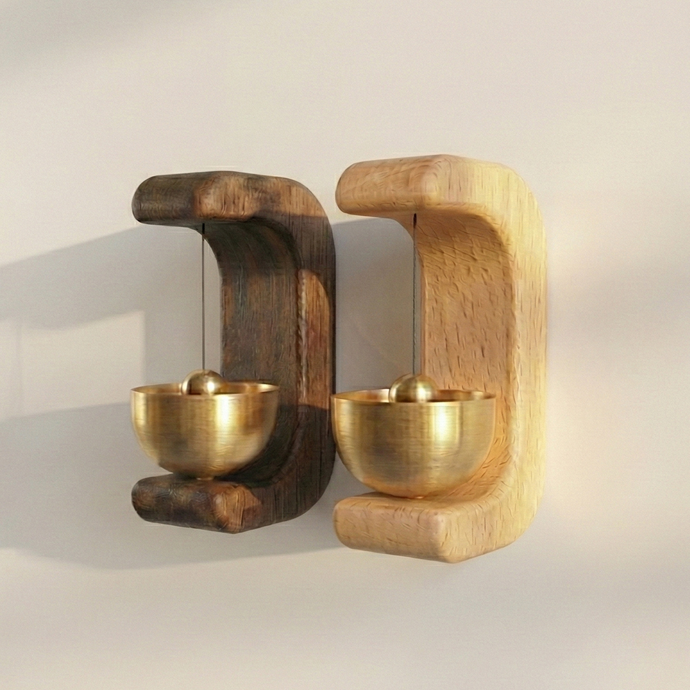 우드 도어벨 종 현관 문 풍경 도어벨 미니 출입문 자석