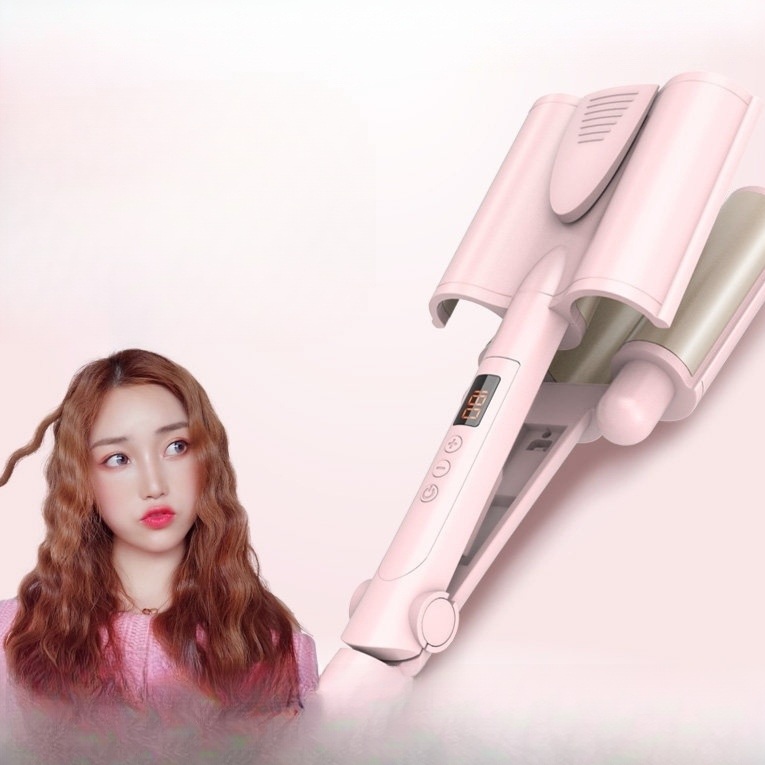 고데기 3단 물결웨이브 세라믹코팅 모발손상방지 LCD 디지털 온도조절 빠른예열 셀프 - 상품 이미지