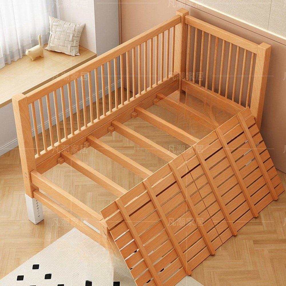 우드 침대 안전가드 높이조절 확장형 프레임 연장 안전바 테두리 사이드 양쪽 난간 150x70cm - 상세 이미지 3