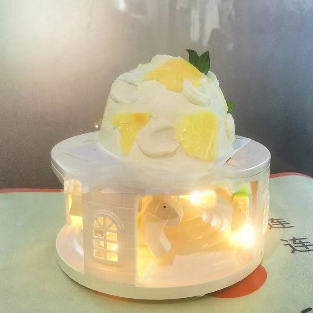 회전초밥레일 회전초밥기계 디저트플레이팅 자동회전 원형 LED조명 생일파티 홈파티용 - 상세 이미지 2