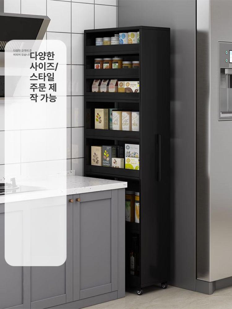냉장고 틈새장 틈새 따뜻한 수납장 씽크대 흰색 세탁실 - 상세 이미지 3