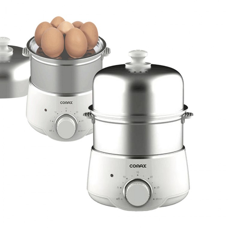 코멕스2050 분리형 2단 스텐 계란찜기 다이얼 14구 미니 전기 찜기 에그쿠커