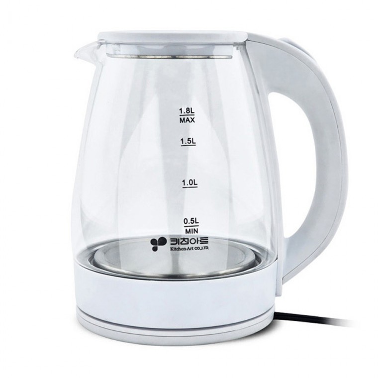 키친아트0018GH 포이베 강화유리 전기주전자 1.8L 무선포트 티포트 전기포트