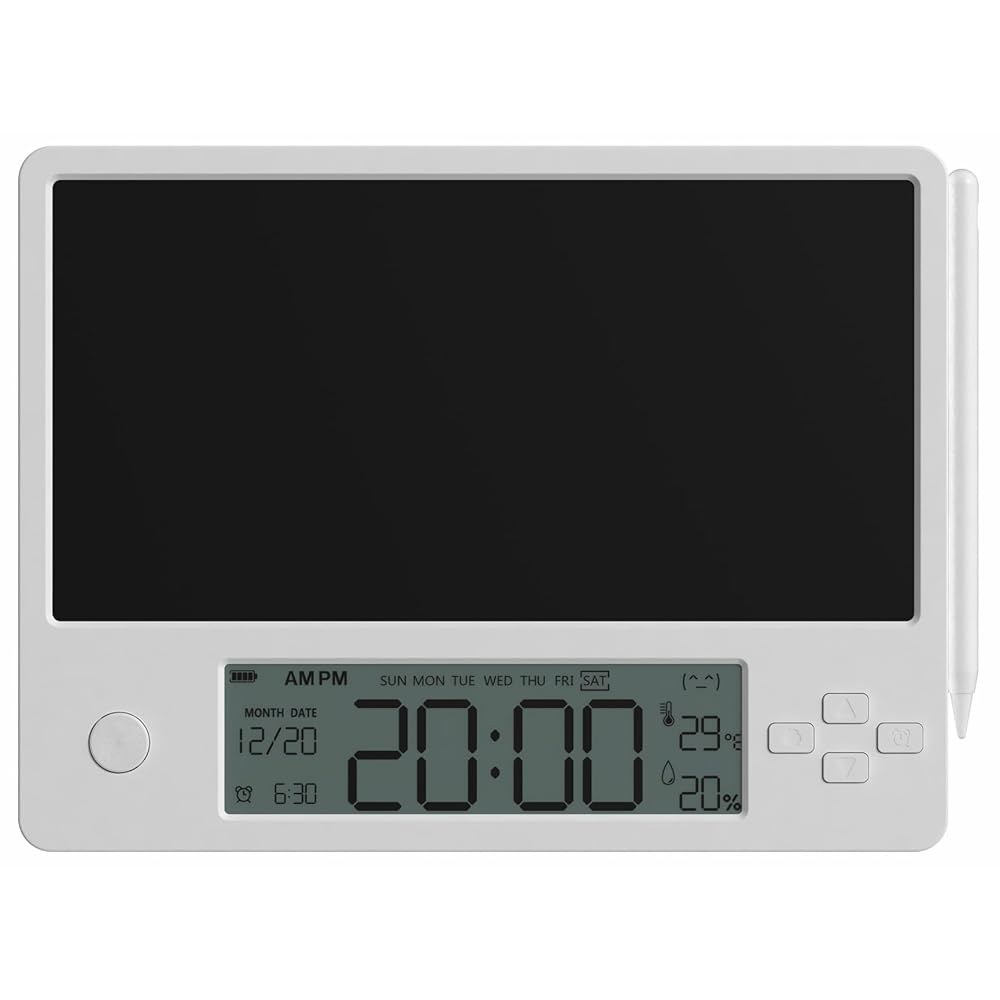 Electronic Calendar Digital Display with Pad Temperature inches White Humidity Stylus, Clock and Stu - 상품 이미지