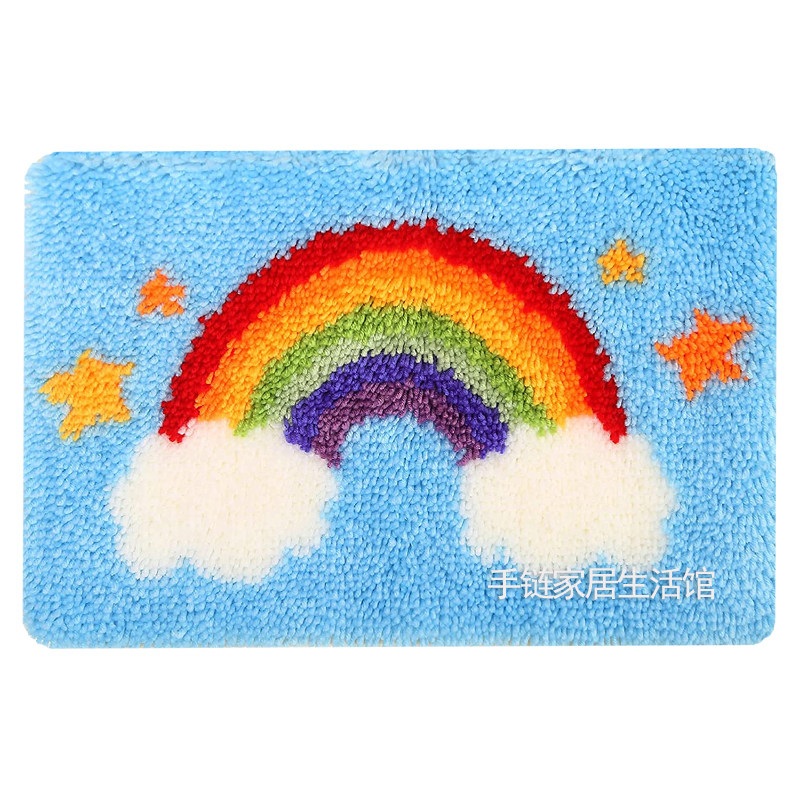 발매트 만들기 털실  그림 디자인 수제 DIY 러그 카펫 깔개 제작 60x40 MD-001 - 상세 이미지 4
