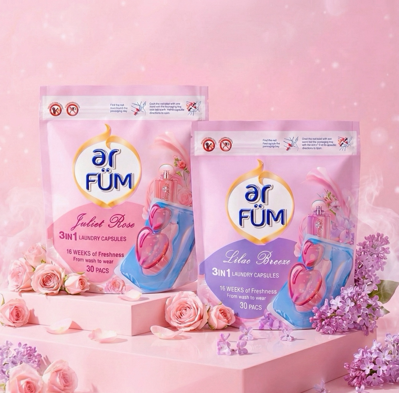 아로퓸 가든 컬렉션 캡슐세제 줄리엣로즈 30개입 + 라일락브리즈 30개입