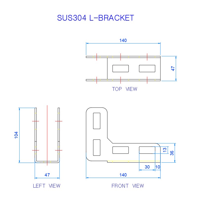 SUS304 L-BRACKET L브라켓 - 상세 이미지 3
