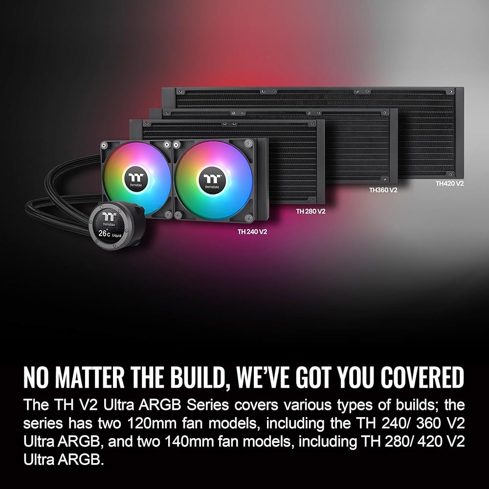 써멀테이크 TH360 V2 울트라 ARGB 싱크 /AlO 액체 냉각기 /ARGB 팬 120 3 /PWM 500~1500rpm /워터 블록 2.1 LCD /블랙, CL-W384-PL - 상세 이미지 3