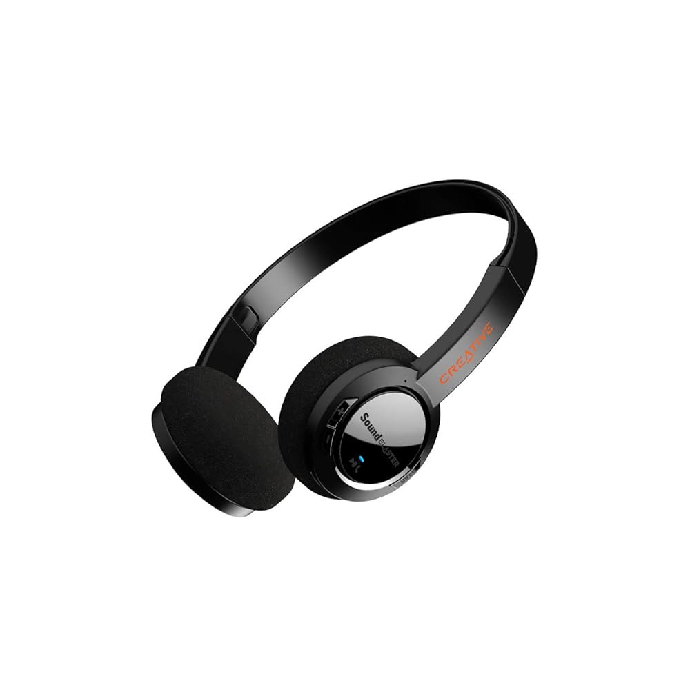 Sound Blaster JAM V2 온이어 소음 멀티포인트 무선 레이턴시, 22시간 HD, 연결, aptX 음성 로우 경량 헤드폰, USB-C, 및 블루투스 배터리 감지 5.0 - 상품 이미지