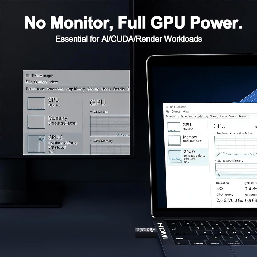 PC, VR 헤드셋 및 암호화폐 채굴을 위한 4K 120Hz HDMI 2.1 더미 플러그 EDID 에뮬레이터 u2013 고해상도 가상 디스플레이 어댑터, 8K@30Hz / 4K@1 - 상세 이미지 3