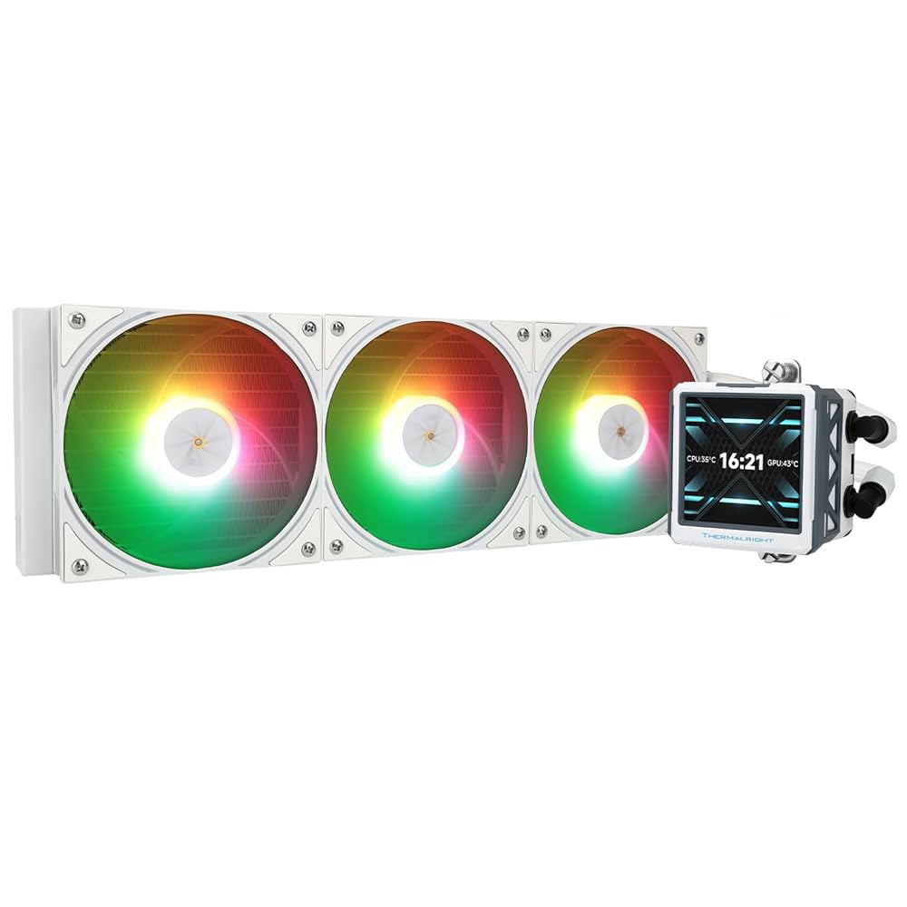 Thermalright FW360 울트라 ARGB 화이트 CPU AIO 쿨러, PC 360 사양 워터 쿨러 시스템, 480x480 해상도의 IPS LCD 화면, AM5용, 인텔 - 상품 이미지