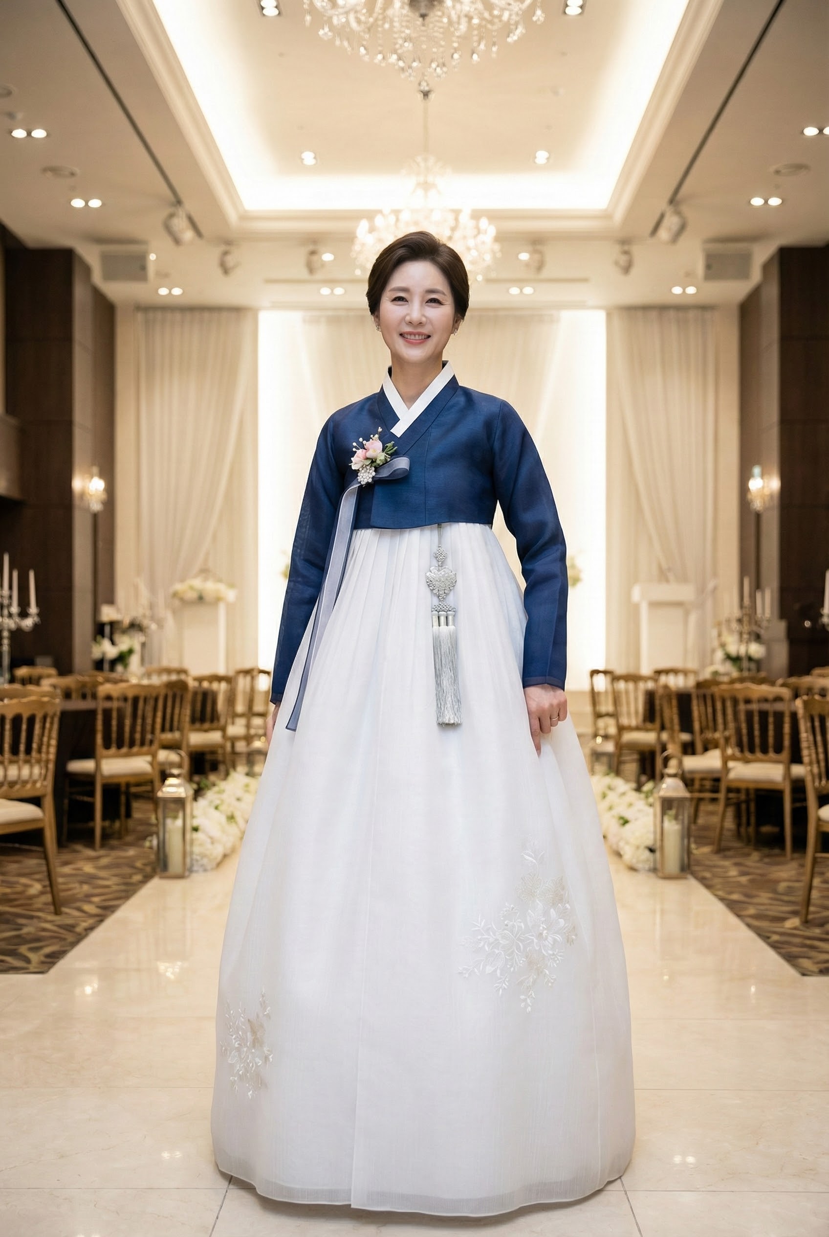 한복대여 은가비한복 청담네이비 결혼식 여자 혼주 하객 웨딩 가족 - 상세 이미지 3