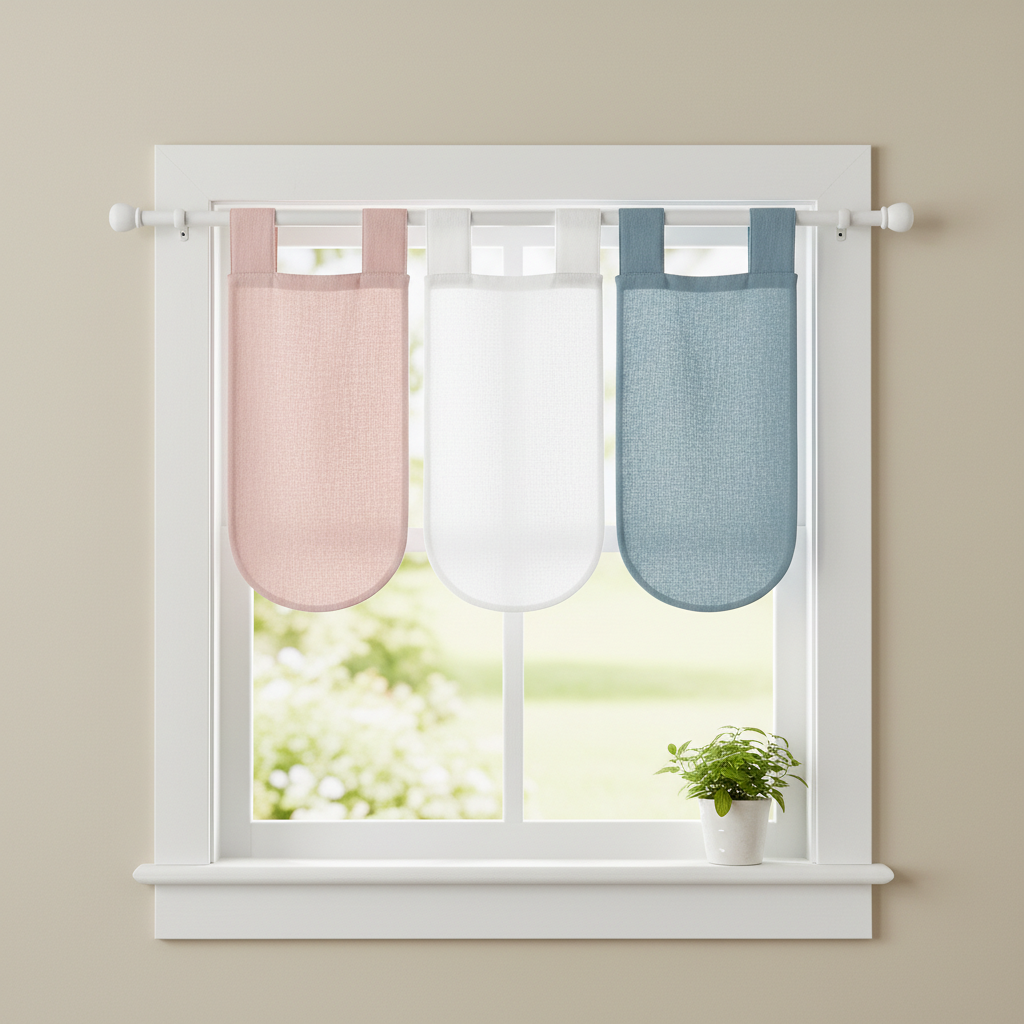 라운드형 린넨 미니 가림막 커튼 광목 가리개 엄마의주머니 천아트반제품 바란스