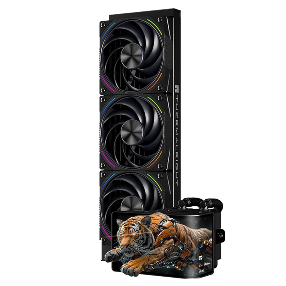 Thermalright Wonder Vision 360 터보 ARGB 블랙 CPU 워터 쿨러, 2400x1080 해상도의 60Hz 커브드 스크린, AM4 / AM5용, 인텔 LGA - 상품 이미지