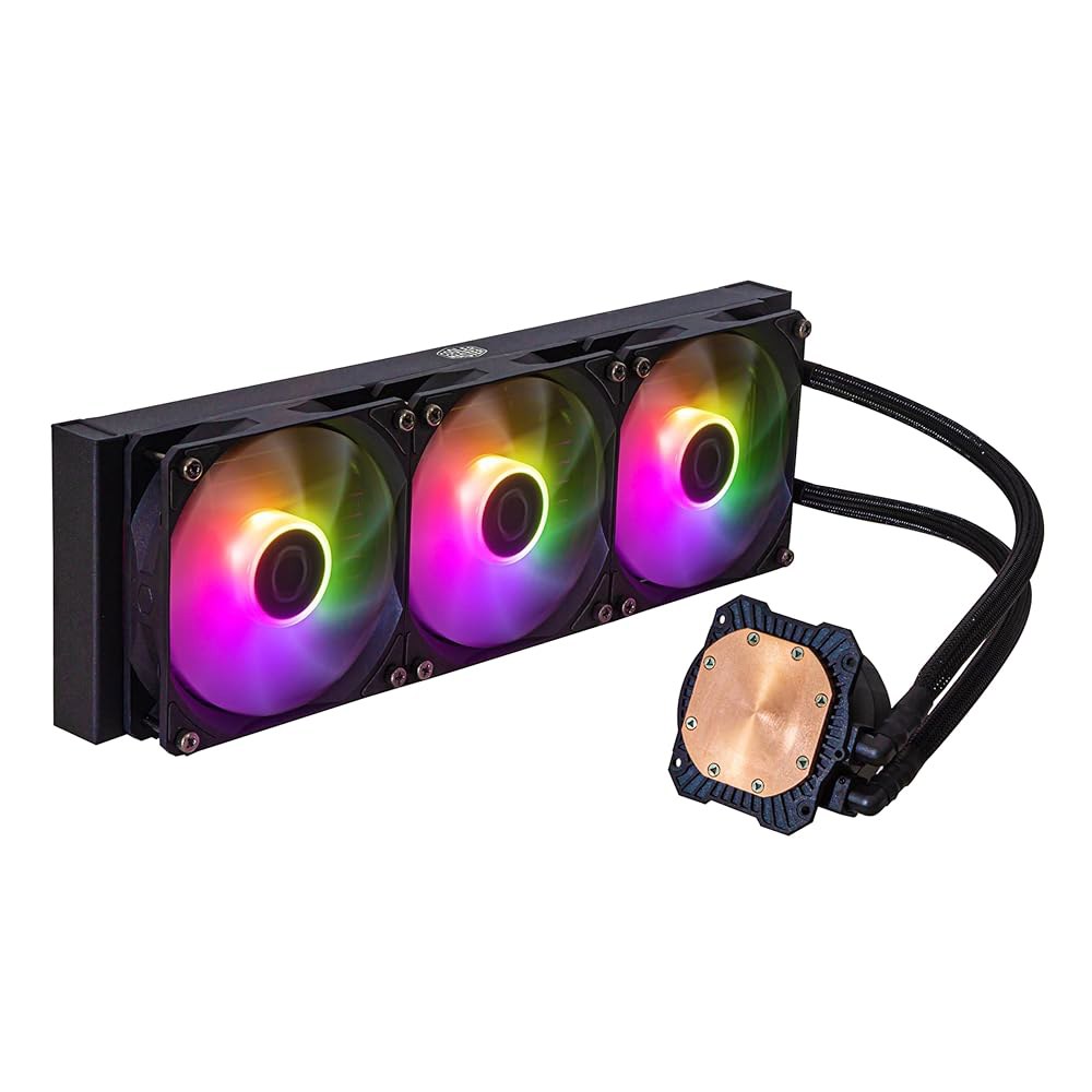 쿨러 마스터 리퀴드 360L 코어 ARGB CPU 액체 - 듀얼 챔버 Gen S 펌프, 우수한 라디에이터 및 120mm 팬, LGA 1700 AM5 브래킷 블랙 - 상세 이미지 3