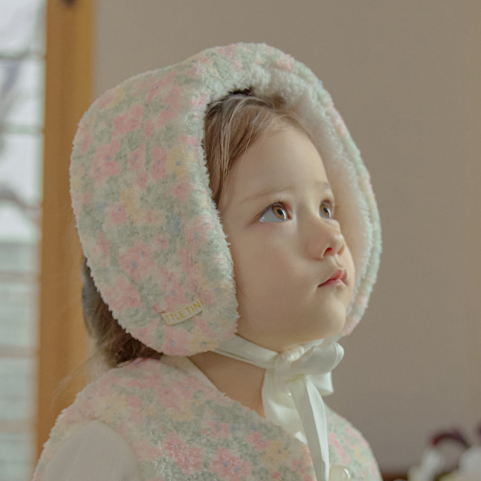리틀티니 페어리 모자 겨울 한복 귀도리 따뜻한 리본 부드러운 목도리