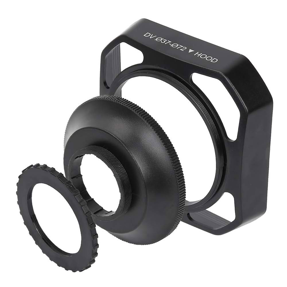 Serounder 37mm / 72mm DV 카메라 렌즈 후드, 선쉐이드 - 렌즈와 눈부심 감소 과도한 햇빛 차단 - 상품 이미지