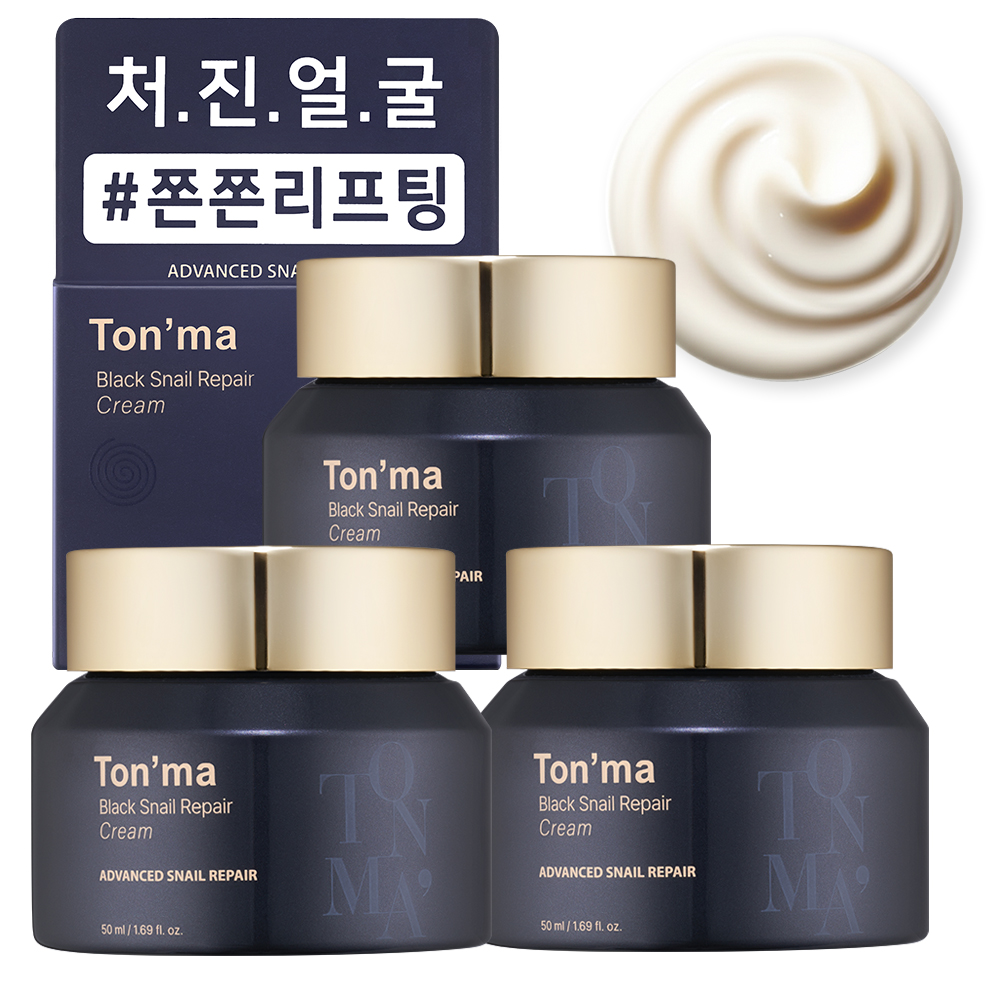 톤마 스네일 뮤신 달팽이 리프팅 영양 탄력 리페어 크림 50g, 3개 - 상품 이미지