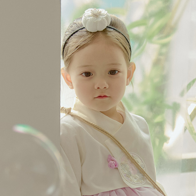 공주 호박 여아 한복 머리장식 명절 아기 딸 악세사리 아동 - 상품 이미지