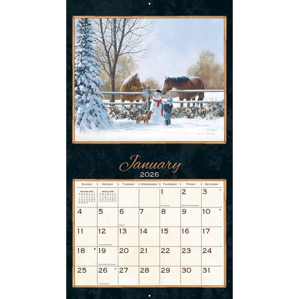 Lang Treasured Times 2026 벽 12개월 바인딩이 스테이플 D.R. Laird의 있는 리넨 달력 향수 30.5cm(13.4 아트워크, 엠보싱 34 12인치) - - 상세 이미지 2