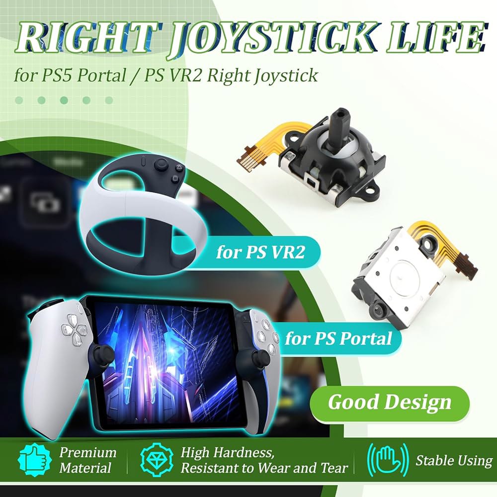 PS5 포털용 오른쪽 조이스틱 / PSVR2 홀 효과 교체 플레이스테이션 포털 리모컨 /VR2 컨트롤러 3D 아날로그 스틱 모듈 휠 엄지스틱 액세서리 부품 및 수리 도구 포함 - 상세 이미지 3