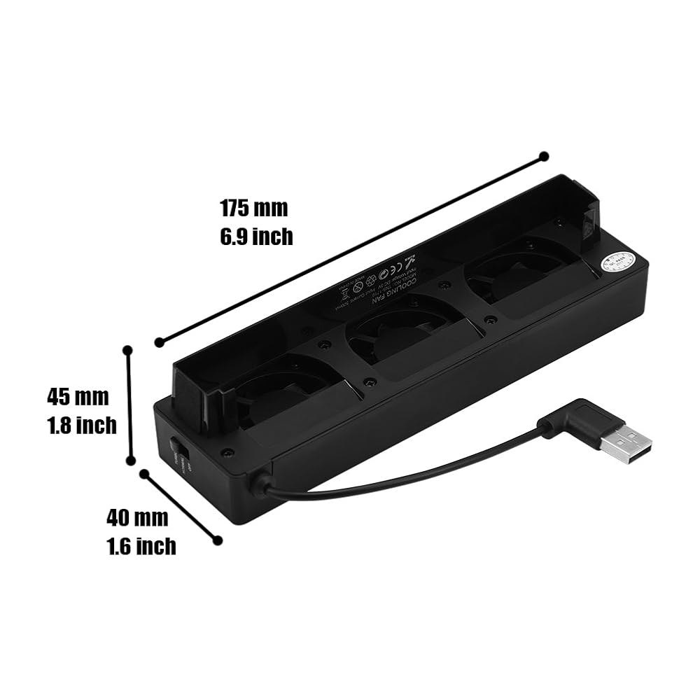 게임 콘솔용 Bewinner USB 냉각 팬 베이스 스탠드 도크 - 3개의 쿨러 홀더 브래킷, 외부 - 상세 이미지 2