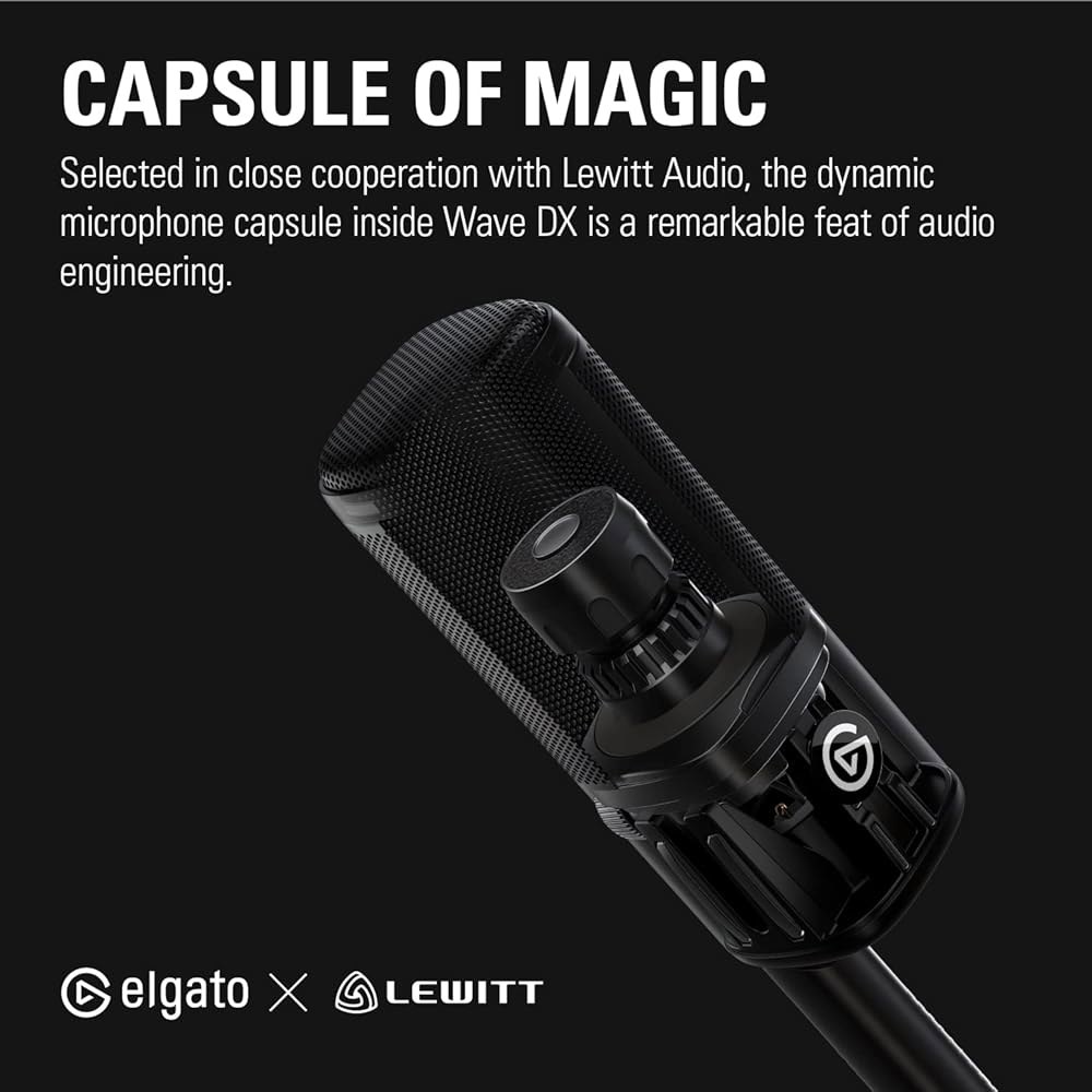 엘가토 웨이브 DX - 동적 XLR 마이크, 카디오이드 패턴, 노이즈 제거, 팟캐스트, 스트리밍, 방송에 최적화된 음성, 신호 부스터 필요 없음, Mac, PC용 모든 인터페이스에 - 상세 이미지 3
