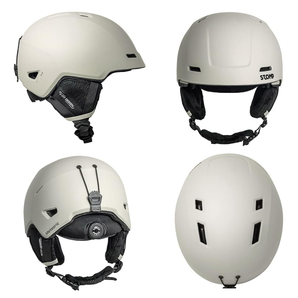 탈착식 및 세척 가능한 라이너와 이어 패드가 있는 남녀용 STOMP 스키 스노보드 스노우 스포츠 헬멧, CE ASTM 인증을 받았습니다 Matte Black Small - 상세 이미지 2