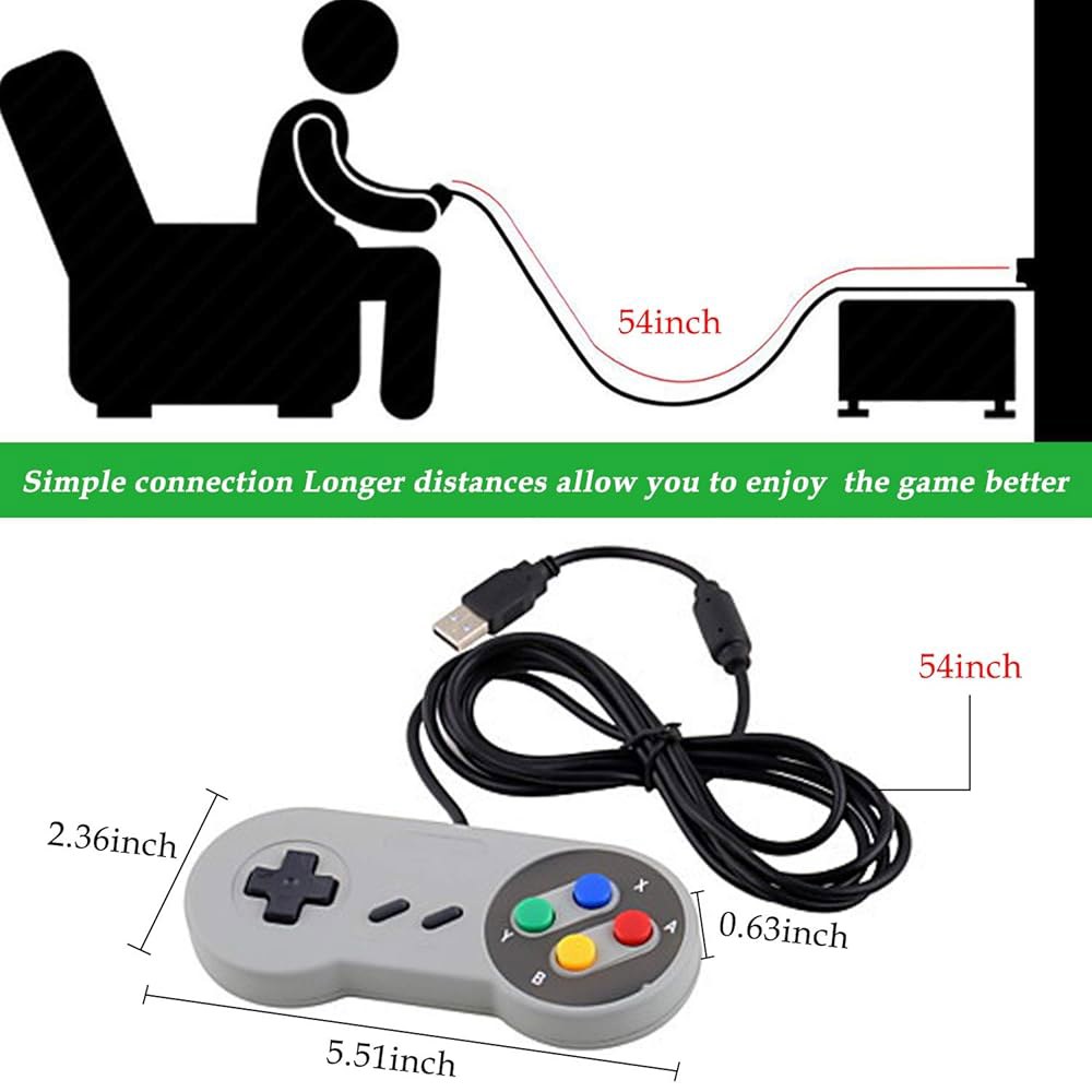 TOOPONE 2팩 레트로 USB 컨트롤러 게임패드 조이스틱, 윈도우 PC MAC 리눅스 라즈베리 파이 3 세가 제네시스 히간용 슈퍼 클래식 조이패드 게임스틱 - 상세 이미지 2