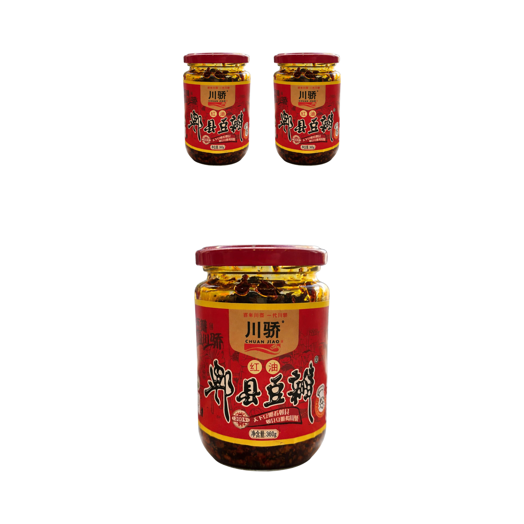 천자오 매운 칠리오일 사천 두반장(고추 52.83% 함유) 360g, 3개 - 상품 이미지