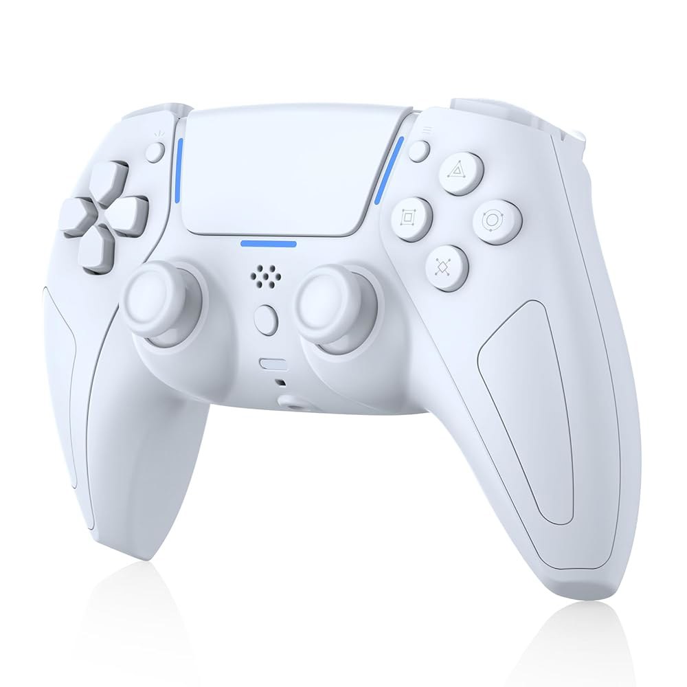PS5 / PC Android IOS MAC 스팀 덱용 JDDWIN LED 무선 게이밍 컨트롤러, 홀 이펙트, 블루투스, 3.5mm 오디오 잭, 듀얼 진동, 스피커 포함 6축 모션 - 상품 이미지