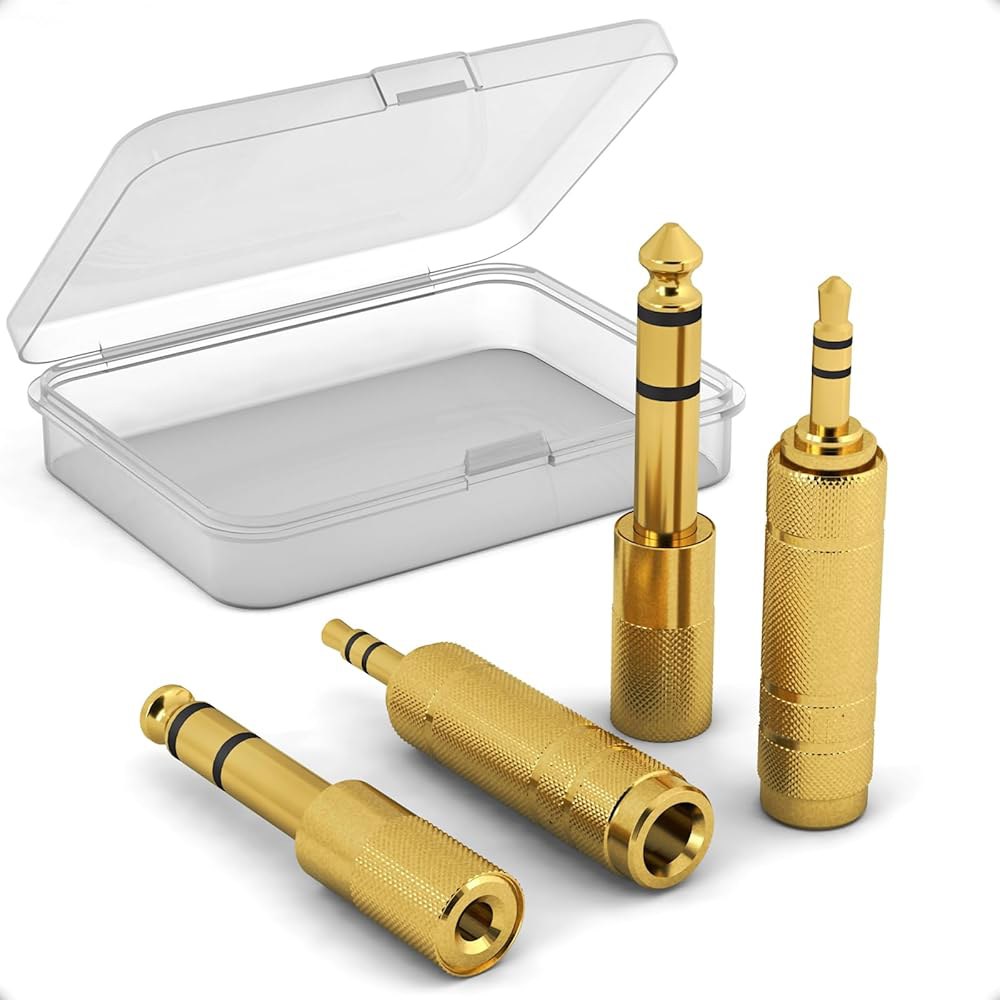 IIISOGNO 3.5mm ~ 1/4 TRS 어댑터 세트, 일렉트릭 기타용 오디오 컨버터 / 키보드 믹서 앰프 베이스 헤드폰 헤드셋, 노트북용 밸런스 잭 커넥터 태블릿 PC용 6. - 상품 이미지