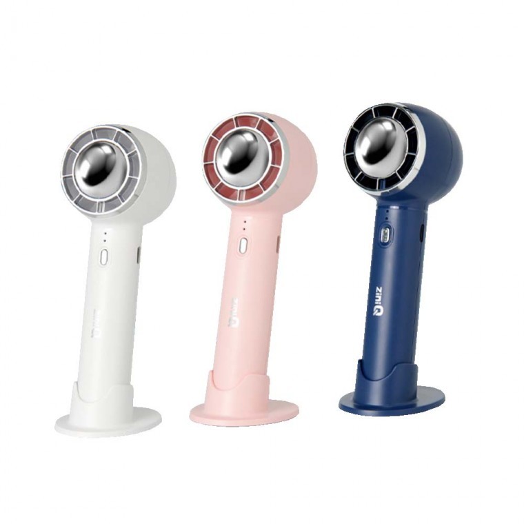 USB C타입 휴대용 미니 선풍기 탈부착식 거치형 화이트 핑크 블루 강력바람 3단계 풍력조절 - 상품 이미지