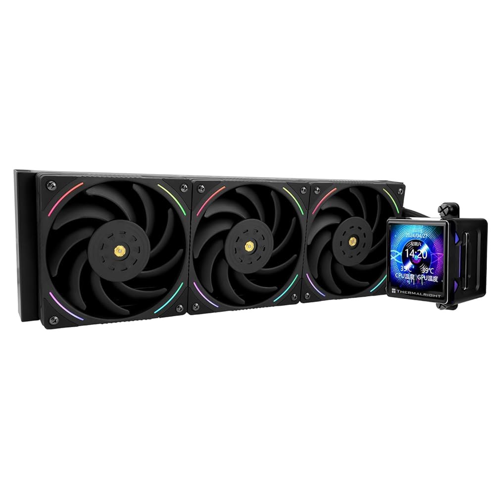 Thermalright Elite Vision 360 ARGB 블랙 CPU AIO 쿨러, 320 해상도의 IPS LCD 화면, AM5 & Intel 1700 / 1851용, 2.7 - 상품 이미지