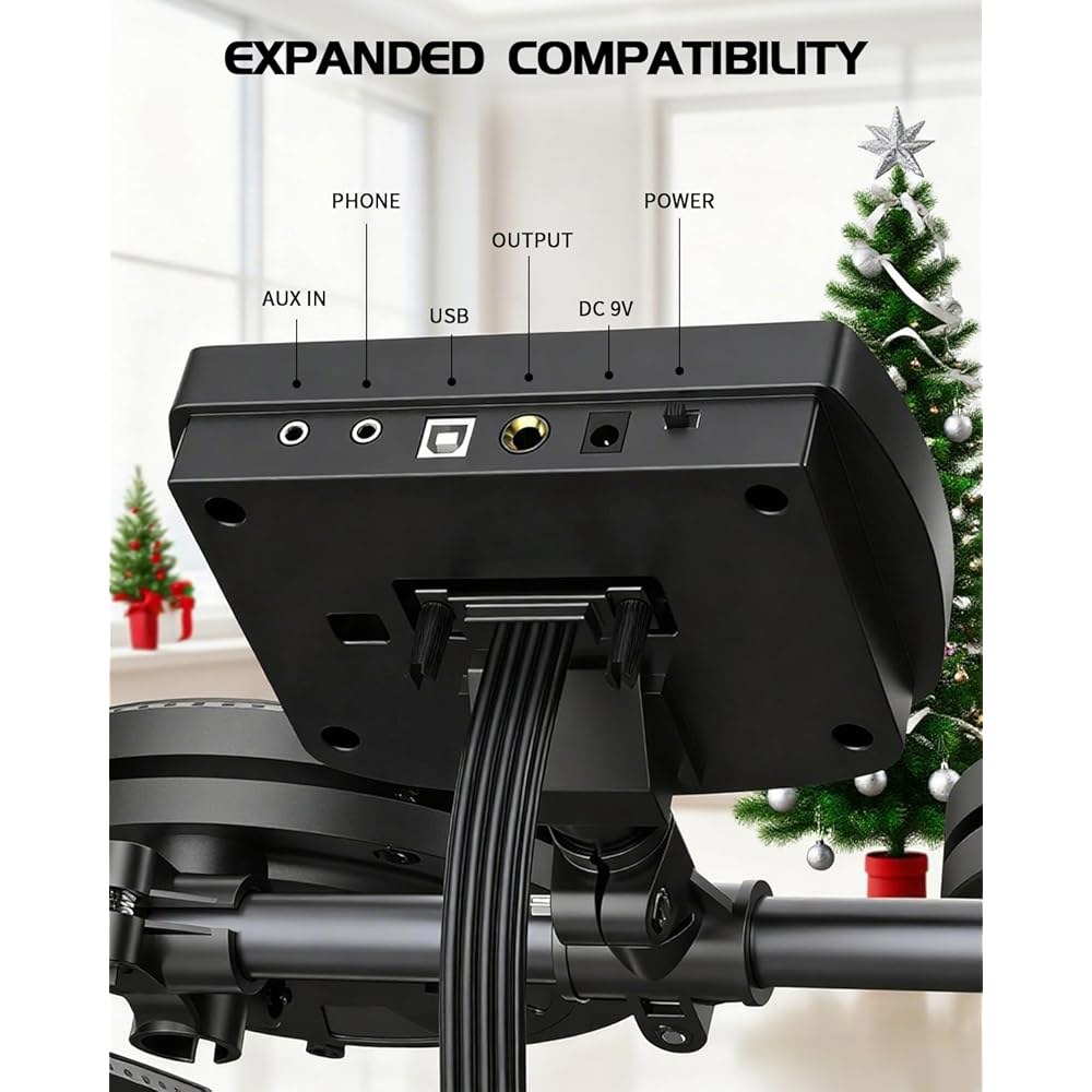 아이조이 전기 드럼 세트, 조용한 메시 패드 5개, 심벌즈 3개, 듀얼 존 스네어, USB MIDI, 인텔리전트 사운드 모듈, 왕좌, 헤드폰, 스틱, 25개 키트 및 195개 이상 - 상세 이미지 3