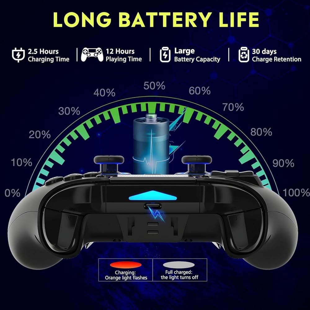 QRD Spark N5 무선 컨트롤러, PS5 Pro 슬림 PS4 PS3 PS2 스팀 덱 PC 윈도우 맥 iOS 안드로이드 TV 박스, Halleeffect Gamepad 조이스틱 - 상세 이미지 3