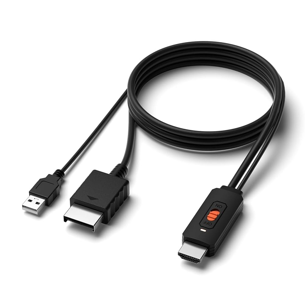 Y.D.F PS2-HDMI 어댑터 케이블 컨버터 지원 올 모드(480i, 576i, 480p) PlayStation 2 / 3 HD 링크 케이블(Ypbpr Singal 100 향상 - 상품 이미지